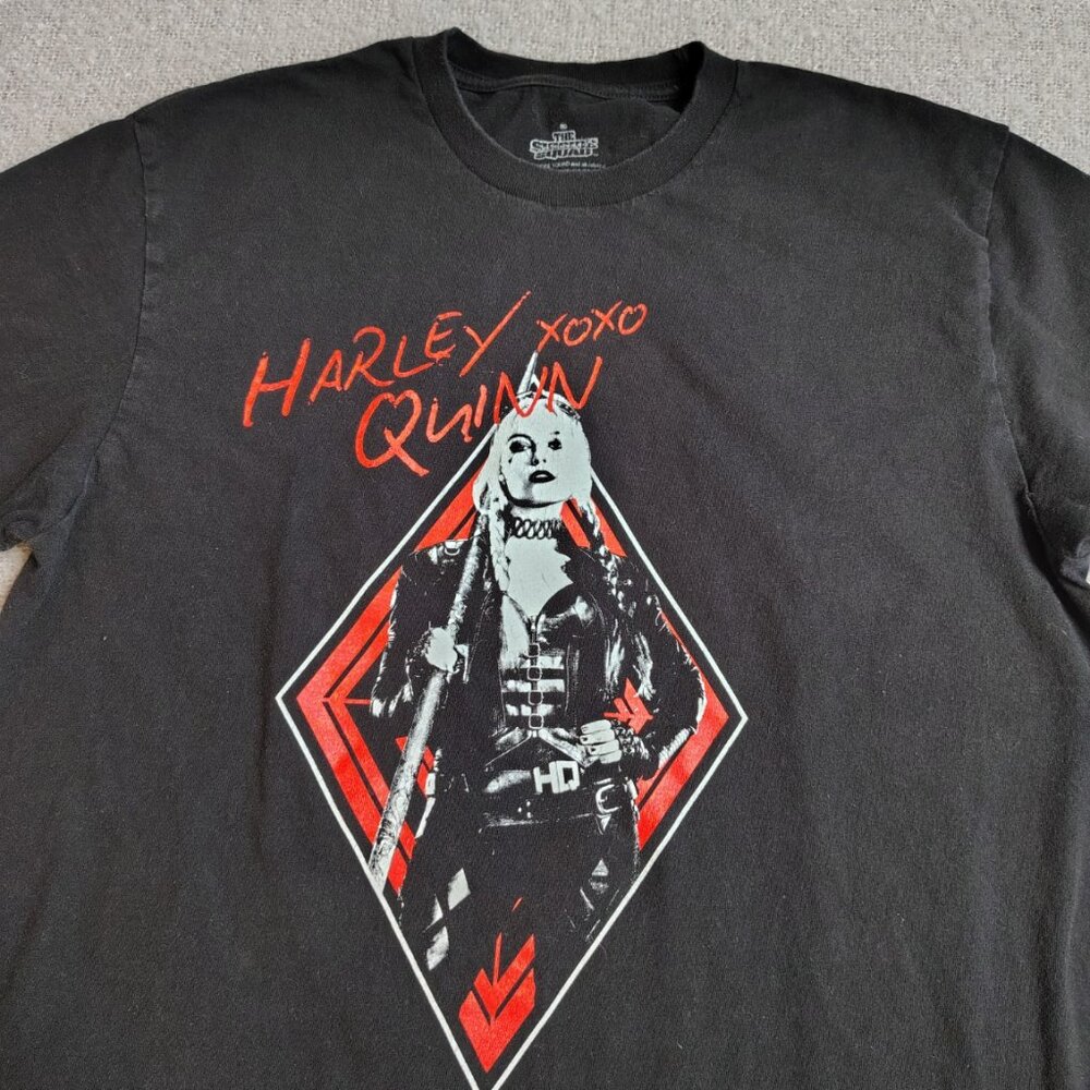 Harley Quinn Suicide Squad Shirt Size Large Front Back 5050 Live Fast Die Clown - Picture 2 of 12